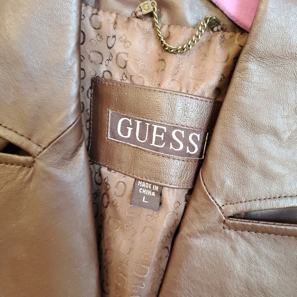 Vintage Leather Guess Brown Jacket - Picture 13 of 16